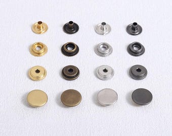 Brass 4-in-1 Wallet Buckle, Handmade Wallet Clip, Leather Bucket Staples, Leather Bag Buttons, Leather Craft Accessories
