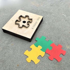 DIY Puzzle en forme de perforation en cuir découpé à la main, règle en acier faite à la main, découpe en métal, poinçon pour cuir, outil artisanal, taille personnalisée, s'adapte à vos besoins
