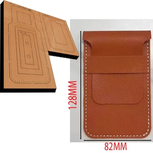 Découpage en cuir de portefeuille, découpage de portefeuille, emporte-pièce en métal avec règle en acier, découpage en cuir, outil kraft d'artisanat de poinçon en cuir, cadeau du père