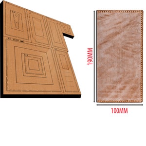 Ensemble de découpe pour portefeuille longue taille, sac personnalisé en cuir découpé, emporte-pièce en métal avec règle en acier, découpe en cuir, poinçon en cuir pour création artisanale
