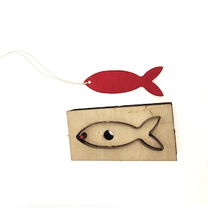 Fustellatura in pelle con ciondolo a forma di pesce personalizzato - Fustella in metallo con righello in acciaio per punzonatura in pelle fatta a mano - Strumento per punzonatura fai da te per artigianato in pelle