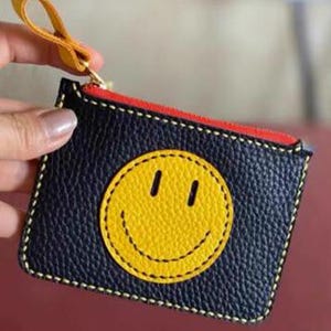 Estuche para tarjetas Smiley Troquelado de cuero, troquelado de cuero personalizado, troquelador de metal con regla de acero, troquelado de cuero, herramienta para manualidades con perforadoras de cuero