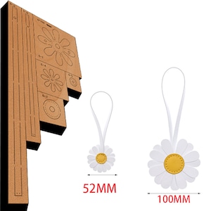 Daisy Keychain Leather Die Cutting, Custom Flower Die Cut, Steel Ruler Metal Die Cutting Machine, Leather Punching Crafts Kraft Paper Tools