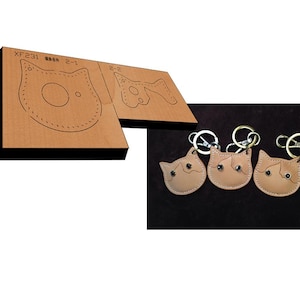 Katze Gesicht Schlüsselanhänger Leder Stanzen-Custom Design Anhänger Leder Cut Die-Handmade Stahl Lineal Metall sterben Cutter-Leder Stanzen-Werkzeuge