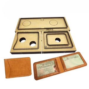 Troqueles de cuero para bolsa de carnet de conducir, troqueles para bolsa de carnet de conducir DIY, troqueladora de metal con regla de acero, herramienta para manualidades con perforadora de cuero, regalos de Navidad