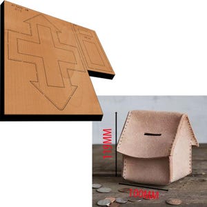 Kleines Haus Design Münze Bank Leder Stanzen-Customized Spar Box Design Leder Stahl Regel Metall Stanze-Leder Punch Crafts-Tool
