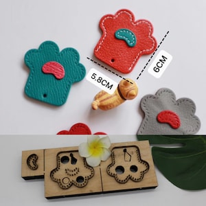 Pingente de garra de gato fofo faça você mesmo, corte de couro - chaveiro de design personalizado, corte de couro - cortador de metal de aço feito à mão - ferramenta de artesanato de perfuração
