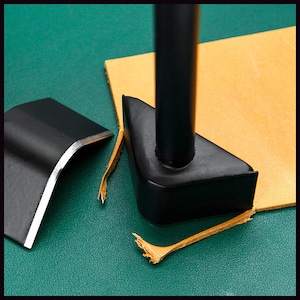 Poinçon à chanfreiner en cuir, outil en acier pour cuir bricolage, côtelette de queue de ceinture faite à la main, outil de découpe en métal avec règle en acier, poinçon en cuir pour travaux manuels outils kraft