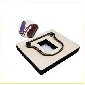 Troquelado de funda de encendedor, troquelado de cuero cosido a mano, troqueladora de metal con regla de acero, herramienta kraft para manualidades con perforadora de cuero
