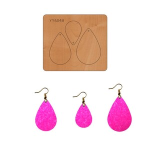 Boucles d'oreilles gouttes multi-tailles en cuir découpées, poinçon pour le cuir, emporte-pièce en métal avec règle en acier, cuir découpé, poinçonnage en cuir outil kraft