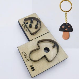 Handgefertigte niedliche Pilz Schlüsselbund Leder Stanzen-Custom Design Leder Cut Die-DIY Metall sterben-Punching Craft Werkzeuge-Erfüllen Sie Ihre Bedürfnisse