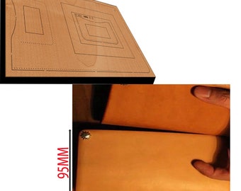 Fustellatura in pelle per borsa di carta fai da te, fustellatura per portafoglio personalizzato per borsa, fustellatrice in metallo con righello in acciaio, utensile per punzonatura in pelle Kraft