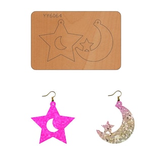 Sterne und Mond Ohrringe Leder Stanzen, Stanzen, Stahlregel Metall Stanze, Leder Die Cut Form, Leder Punch Crafts Kraft-Werkzeug