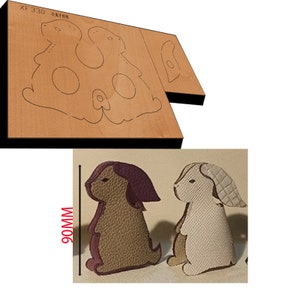 Handgefertigte Bunny Anhänger Leder Stanzen-Custom Design Schlüsselanhänger Leder Cut Die-Metall Stanzen Cutter-DIY Leder Stanzen Handwerk Werkzeuge