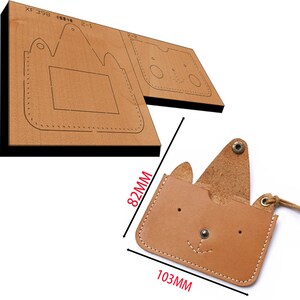 Découpe en cuir avec virole de renard, découpe de portefeuille personnalisée, emporte-pièce en métal avec règle en acier, découpe en cuir, outil kraft d'artisanat de poinçon en cuir