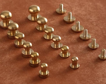 Handmade Leather Bag Screw Rivets, 5-10mm, Studs For Handbag, Leather Bag Buttons, Leather Craft Accessories, Leather Craft Accessories