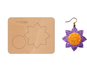 Sunflower Sun Earrings Leather Die Cutting, die cutting, Steel Rule Metal Die Cutter, Leather Die Cut Mold, Leather Punch Crafts Kraft Tool