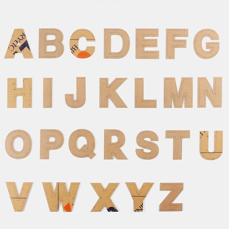 Custom 26 letters of the English alphabet acrylic plate with chopping hole position, handmade DIY leather tools, Letter height 6cm