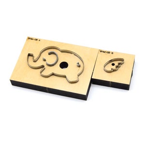 Fustellatrice fai da te per cuoio con design a forma di elefante con ali - Fustellatrice per ciondolo con design personalizzato - Strumento artigianale per fustellatura in metallo con righello in acciaio fatto a mano