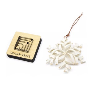 Décoration suspendue flocon de neige 3D fait main en cuir découpé-règle en acier personnalisée découpe en métal-poinçonneuse pour cuir-outil de bricolage en cuir pendentif