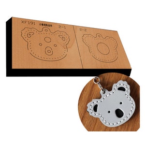 Porte-clés koalas bricolage en cuir - Matrices de découpe personnalisées en cuir d'ours - Règle en acier faite main - Artisanat de poinçonnage du cuir Outils Kraft