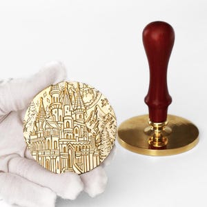 Individuell 6 cm Multistory Schloss Wachssiegel Stempel, großer Stempel, Gravierter Messingstempelkopf, Wachssiegelstempelherstellung, Individuelles Logo, Hochzeitsgeschenke