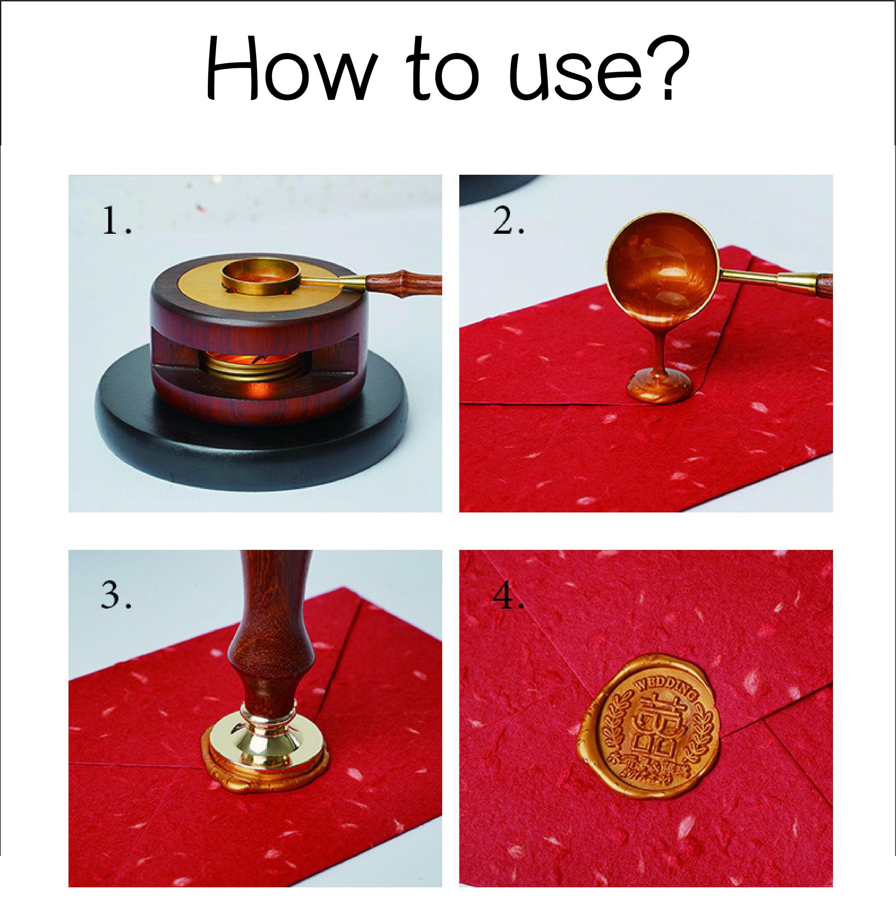 Simple Flower Wax Seal StampPersonalized Wedding Initials Wax seal