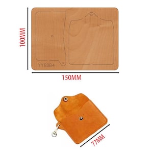 Découpe en cuir pour sac pour cartes fait main, découpe de sac pour cartes, emporte-pièce en métal avec règle en acier, outils pour artisanat du cuir en papier kraft, cadeaux de Noël
