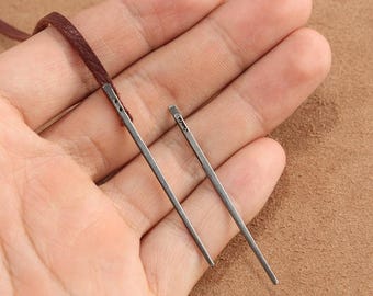 Leather Tools 3mm Leather Thread Needle,  curved hook/straight hook needles, copper awls for mending shoes, DIY leather tools