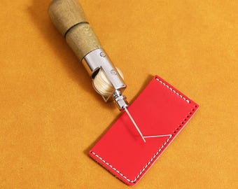 Leather hand sewing machine,handmade leather perforated stitching,shoe repair cone needle,copper awls for mending shoes,DIY leather tools