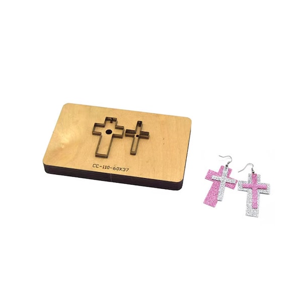 Molde troquelado para perforar cuero con forma de crucifixión, cortador de troqueles de metal con regla de acero, molde troquelado para cuero, herramienta para manualidades con perforadoras de cuero