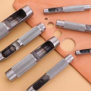 Anti slip belt punch, DIY Hollow Belt puncher diameter round leather punch, handmade leather crafting tool, leather die cuts making