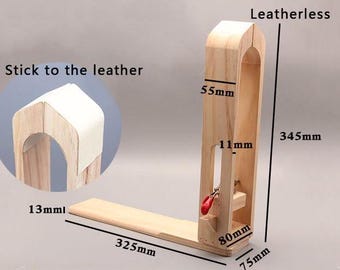 Customized Logo Leather Hand-sewn Wooden Clip, Leather Hand Sewing Auxiliary Tools, Seam Fixed Wooden Frame, Adjustable Clamp Sewing Tools