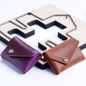 Troqueles de cuero para estuches de tarjetas de doble capa, troqueles para bolsas de tarjetas, troqueles de metal con regla de acero, herramientas para manualidades con perforadoras de cuero, regalos de Navidad