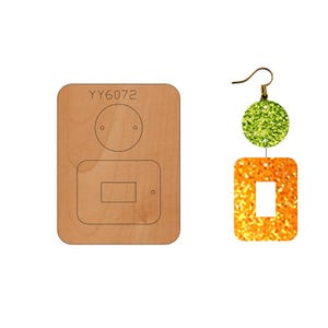 Orecchini patchwork quadrati e rotondi con scheletro, fustellati in pelle, fustellati con punzone in pelle, fustella in metallo con righello in acciaio, utensile per artigianato in pelle, strumento Kraft