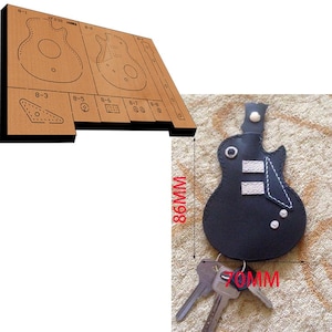 Guitar Key Holder Customized Leather Die Cut, custom animal leather die cut, metal die cutting machine, leather punching crafts tools