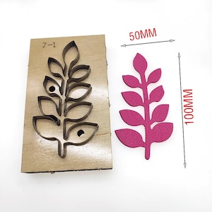 Mimosa Leather Punch Die Cut Mold, Fustellatrice in metallo con righello in acciaio, Fustellatrice in pelle, Strumento Kraft per artigianato con punzone in pelle