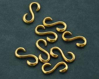 Handmade Cowhide Brass S Hook, S Connector, Leather Bracelet Hooks, DIY Leather Craft, Leather Craft Accessories, Leather Craft Accessories
