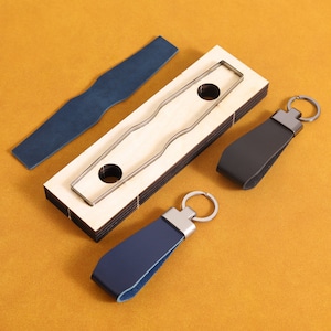 Porte-clés fait main en cuir découpé, règle en acier pour métal, moule en cuir découpé, poinçon en cuir pour travaux manuels, outil kraft, cadeau de Noël