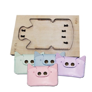 Niedliche Schwein Kartentasche Stanzen, mit Loch nähen Leder Karte Tasche Stanzen, Stahlregel Metallstanze, Leder Stanzer Handwerk Kraft Werkzeug