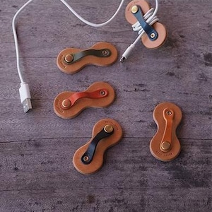 Organizador de cabos de dados faça você mesmo, corte de couro, armazenamento de linha de fone de ouvido, régua de aço de couro, cortador de metal, ferramenta de artesanato com punção de couro, personalizado