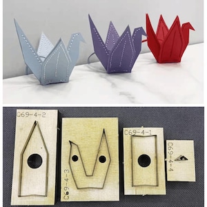 Portachiavi gru di carta in pelle fustellata - Portachiavi personalizzato in pelle fustellata - Fustella in metallo fatta a mano - Strumenti artigianali per punzonatura della pelle