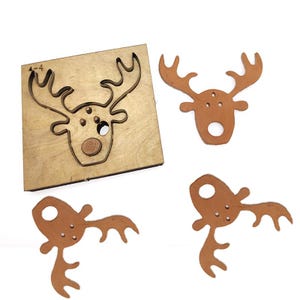 DIY Christmas Antlers Pendant Leather Punch Die Cutting-Handmalde Steel Rule Metal Die Cutter,Custom Elk Design Leather Punch Crafts Tool