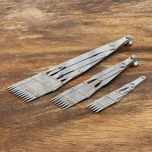 Regla isométrica de acero inoxidable para herramientas de cuero, calibre de distancia de acero inoxidable, trazador de bordes de cuero, herramientas de artesanía de cuero hechas a mano