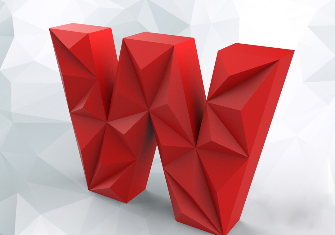 Papercraft Letter W 3D DIY Pepakura Origami Paper Low Poly - Etsy