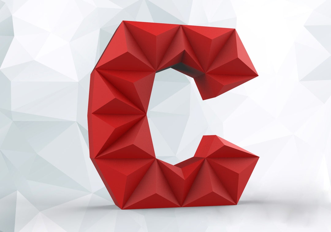 Papercraft Letter C 3D DIY Pepakura Origami Paper Low Poly - Etsy