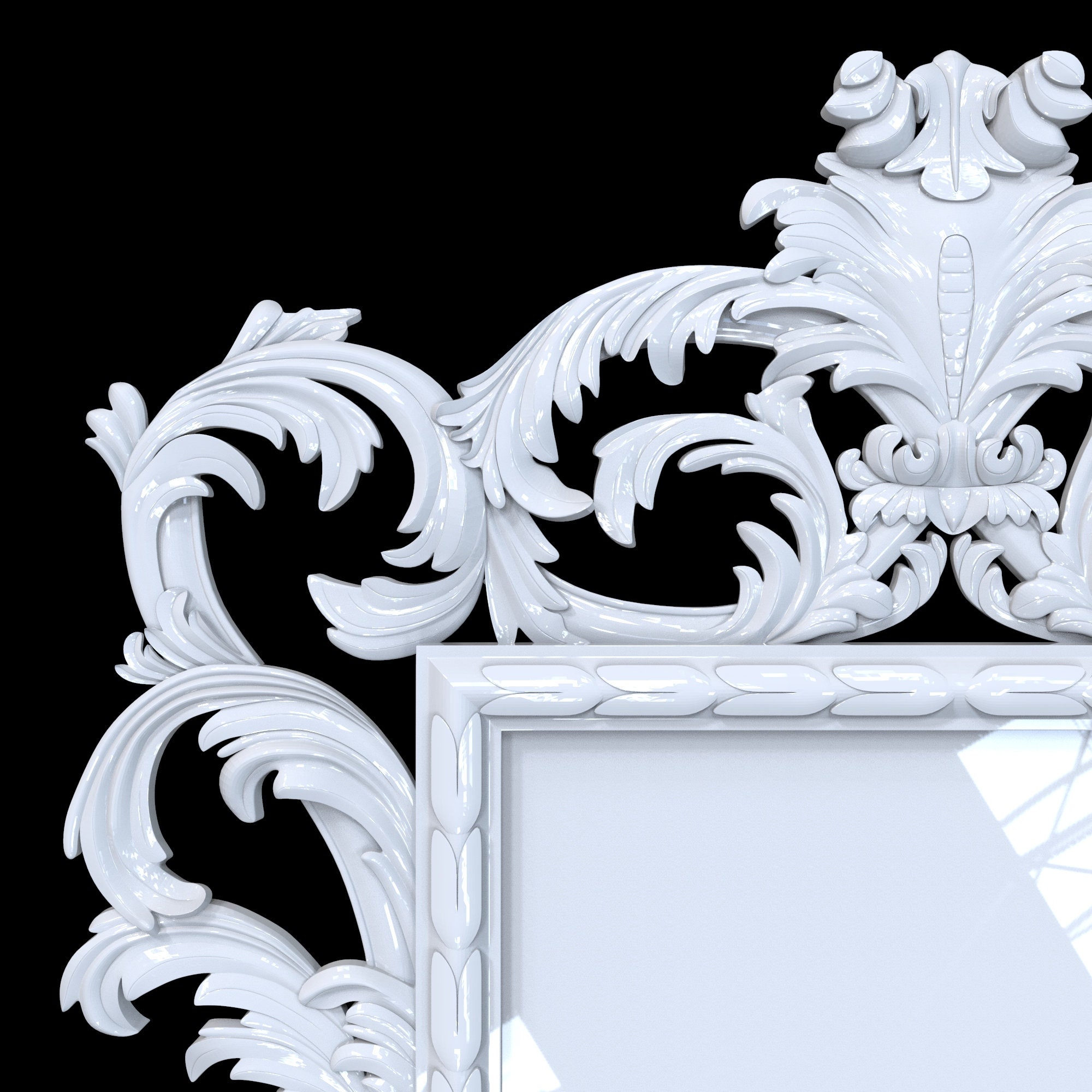 3d model of a picture frame STL format carved vintage frame Etsy