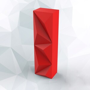 Papercraft letter I 3D DIY pepakura origami paper low poly