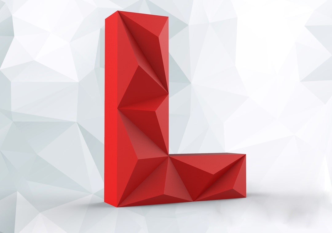 Papercraft Letter L 3D DIY Pepakura Origami Paper Low Poly - Etsy