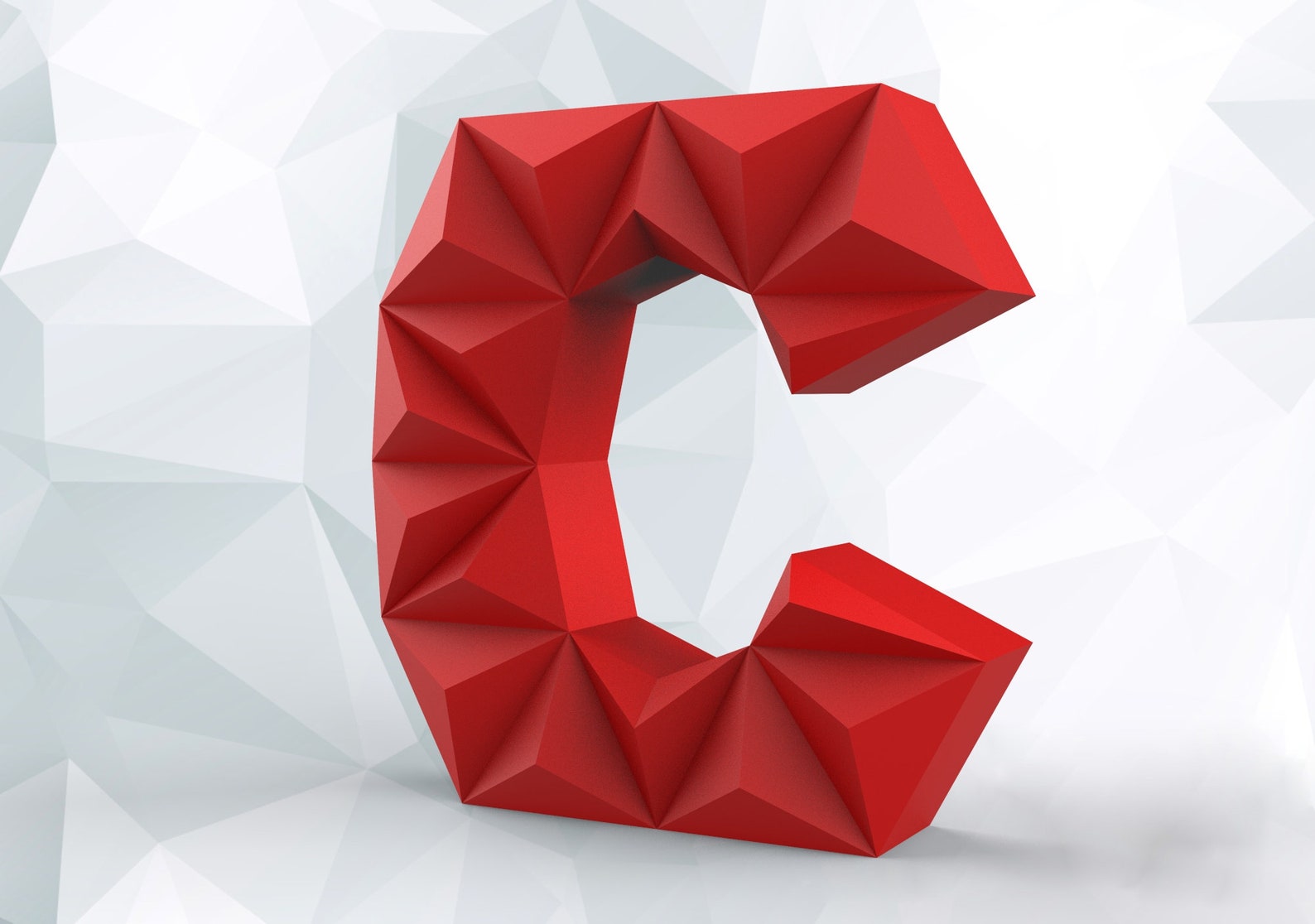 Papercraft Letter C 3D DIY Pepakura Origami Paper Low Poly - Etsy